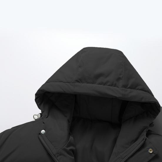 Мужское хлопковое пальто с капюшоном, длинным рукавом и застежкой-молнией, зимняя стеганая куртка, однотонная