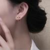 Модные серьги-пусеты Double T с бриллиантами, золотые, высококлассные, с игольчатыми буквами