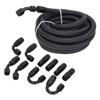 6AN Fuel Line Fitting Kit 20ft Hose 10pcs Fitting Aluminum Black Anodized 500 Psi Universal for Car