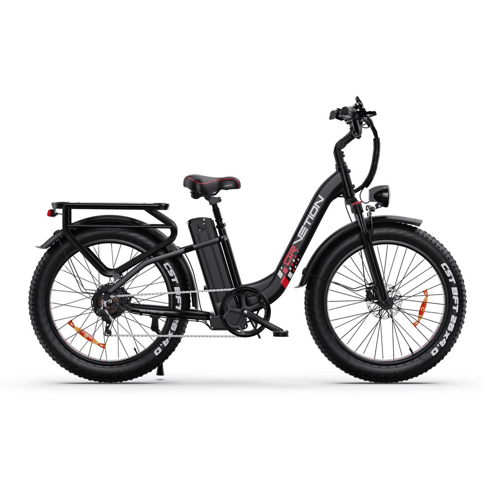 DRVETION CTR26 City Electric Bike, 48V 20Ah Battery, 26"x4.0" CST Tires, Shimano 7-Speed