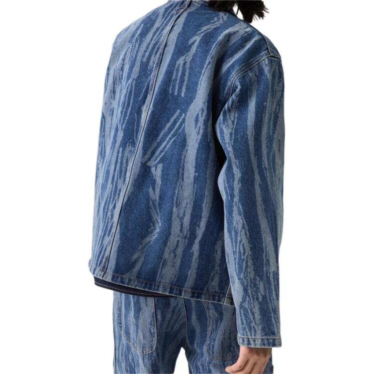 Levis Свободная Повседневная Удобная Джинсовая Куртка на Молнии с Длинным Рукавом Мужские куртки Синяя A5732-0003