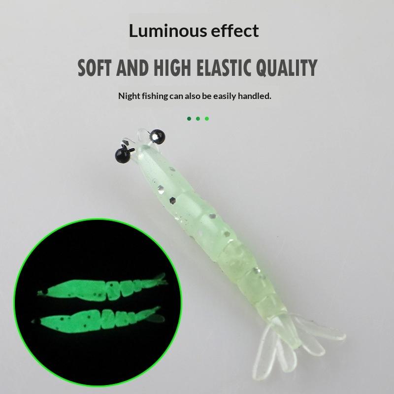 20Pcs Mini Soft Worm Shrimp Fishing Lure 0.4G/40Mm Artificial Baits Bass Silicone Fishing Tackle