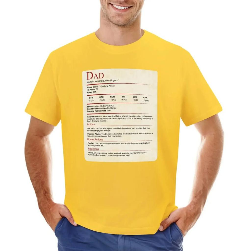 D&D Dad Stat Block T-shirt plus size tops tees summer top sweat shirts,