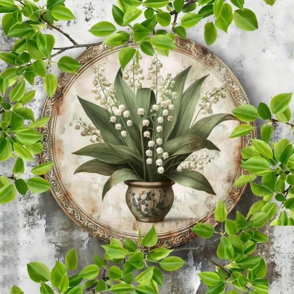 Ландыш Металлическая жестяная табличка Винтажный Домашний Кафе Деревенский Настенный Декор