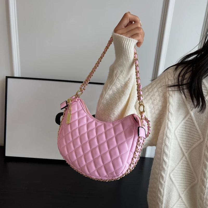 Женская сумка на молнии, женская сумка с пружинной строчкой, сумка через плечо из искусственной кожи с ромбовидным узором