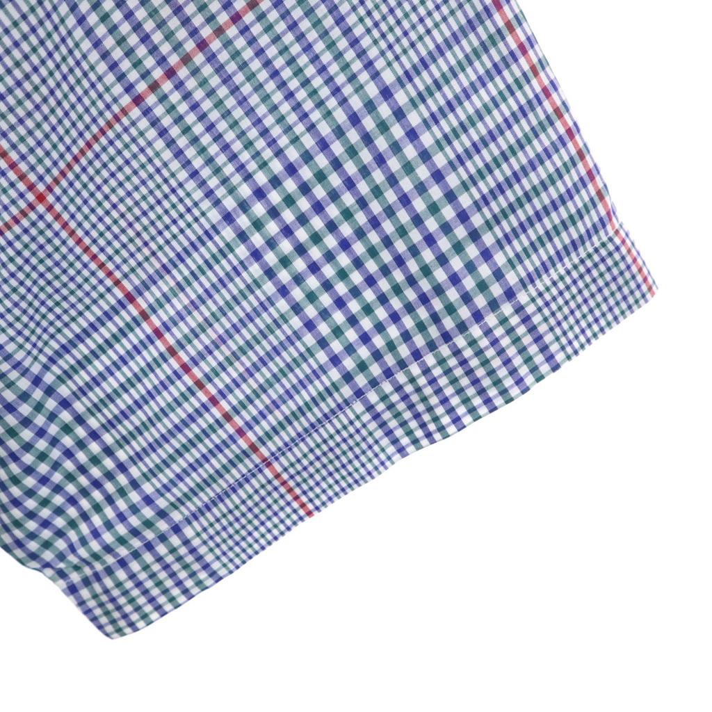 L.L.BEAN Винтажная рубашка 80-х годов в клетку с коротким рукавом на пуговицах, мужская, б/у