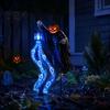Festive Patio Lighted Displays Halloween Soul Harvester Solar Garden Stake Light, Animated Ghost Lantern with Spooky Yard Decorations Flowing