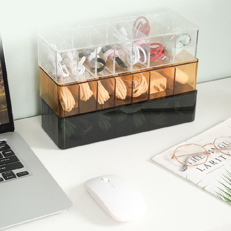 Cable Storage Box with Lid Clear Charger Cord Organizer Desk Organization Case