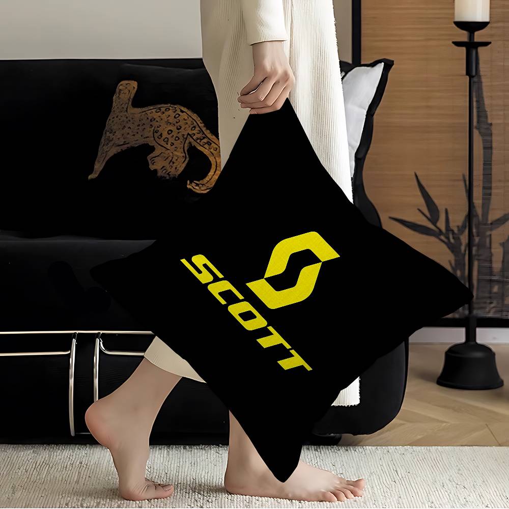 S-Scotts Bike Logo Pillow Cover For Bedroom Room And Living Room Sofa Decorative Cushion Cover