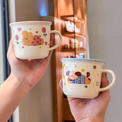 Инс милая керамическая кружка для щенка, девочка, высокая ценность, чашка для завтрака и кофе, парная чашка для питья, подарок на день рождения