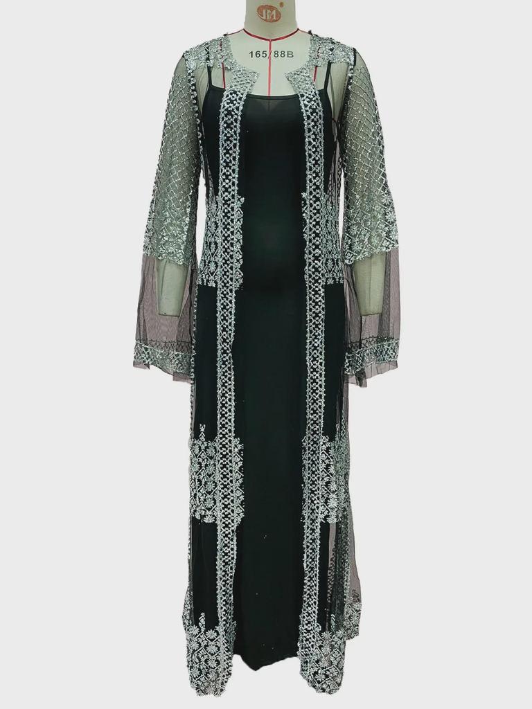 2025 Европейское и Американское Сексуальное Платье-Шаль Из Двух Частей Вечернее Платье Для Женщин