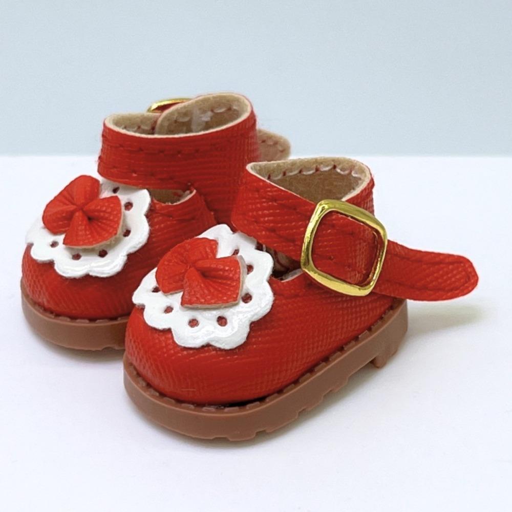 3.8*2.3cm 10cm Cotton Doll Shoes Small Plush Toy Accessories Princess Leather Shoes for 17cm Dolls