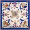 New Brand Bandana Shawl 100% Twill Silk Scarf Floral 130cm Square Scarves Print Kerchief Woman Headband Hijab Scarf&Wraps