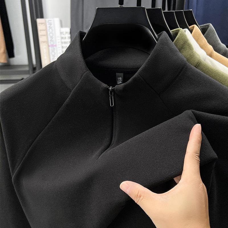 Мужская термофлисовая толстовка с полумолнией и длинным рукавом