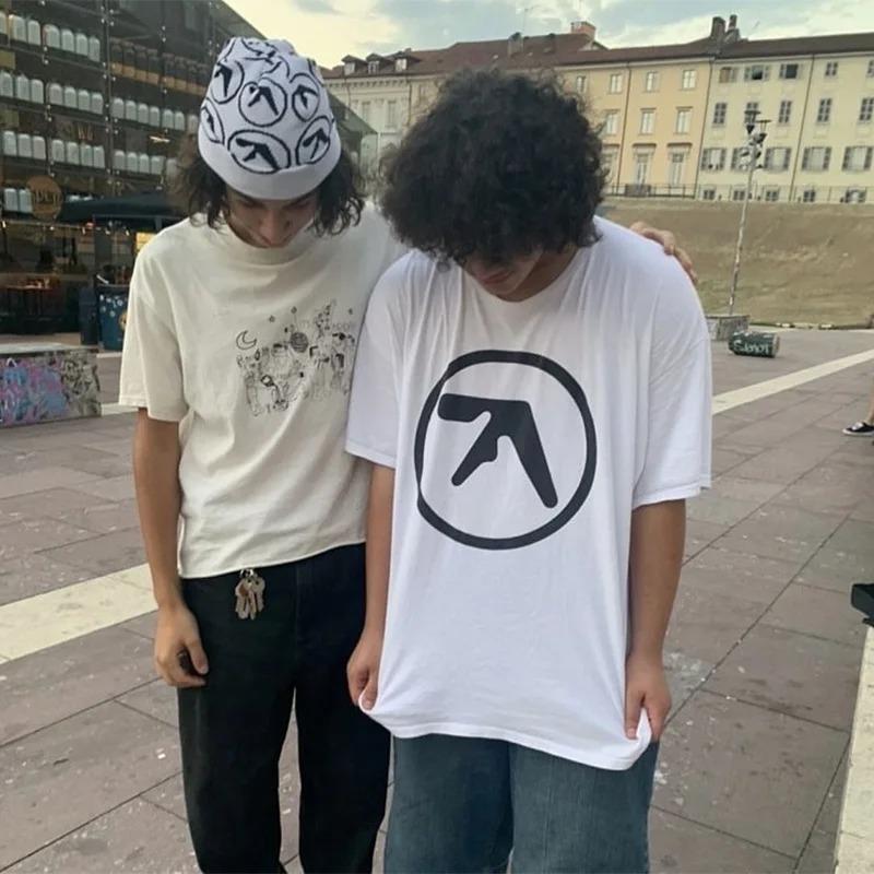 2026 Унисекс Футболка Футболка Aphex Twin Хлопок Принт Оверсайз Y2k Уличная Одежда Футболки Топы с коротким рукавом Корейская Мода Эстетичная Одежда