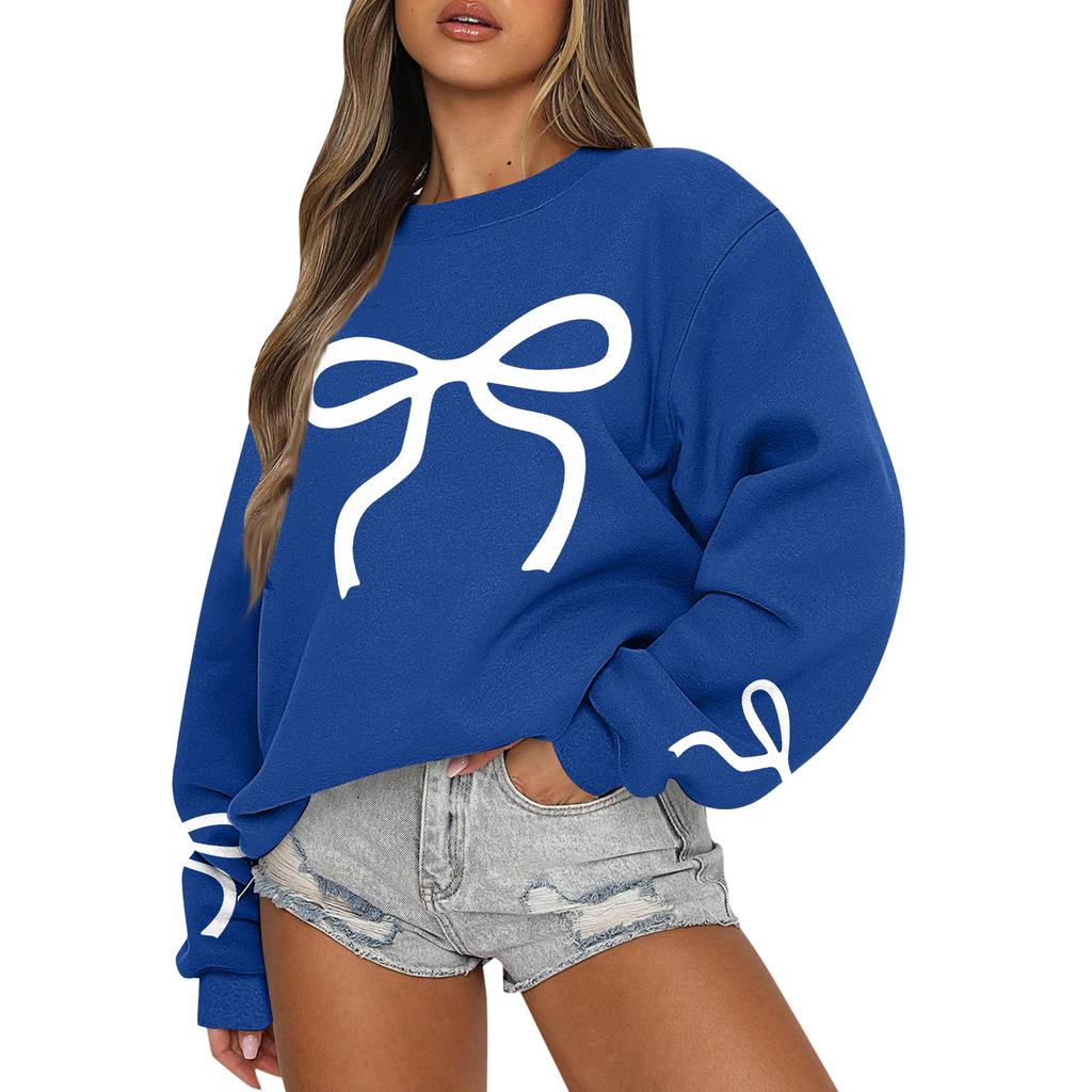 Women Tops Women's Long Sleeve Sweatshirt Casual Crewneck Loose Fit Pollover Fleece Tops
