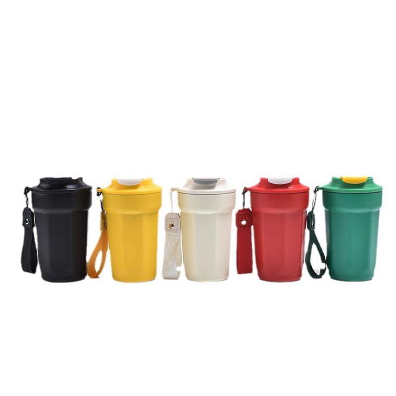 Новая восьмиугольная кофейная чашка из нержавеющей стали, высокий уровень внешнего вида, чашка для компании девушки, портативная автомобильная кофейная чашка-термос