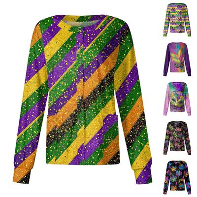 Женский повседневный кардиган с длинными рукавами, однобортный, с принтом, защитная одежда