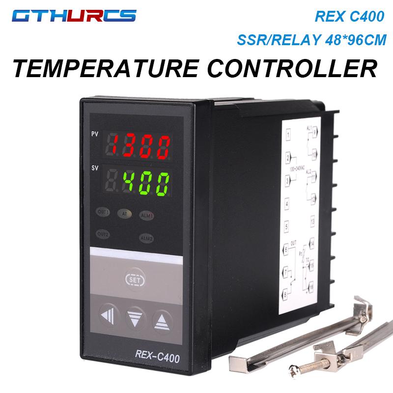 REX C400 PID intelligent temperature controller Universal REX-C400 Thermostat SSR Relay output REX-C400 48*96 2