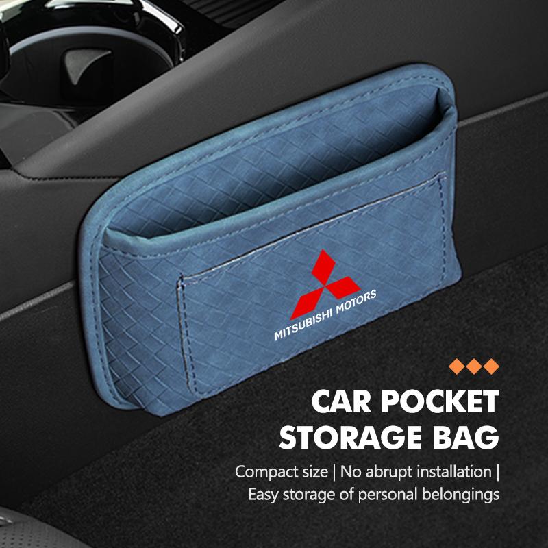 cxytvd1 Self Adhesive Car Storage Pocket Sticky Organizer Bag Seat Back Side Door Box For Mitsubishi Outlander Lancer L200 ASX Pajero