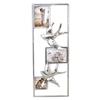 [A1188] - XXL Metal Decoration - Silver 'Swallows' Collage - 74x29x3 Cm