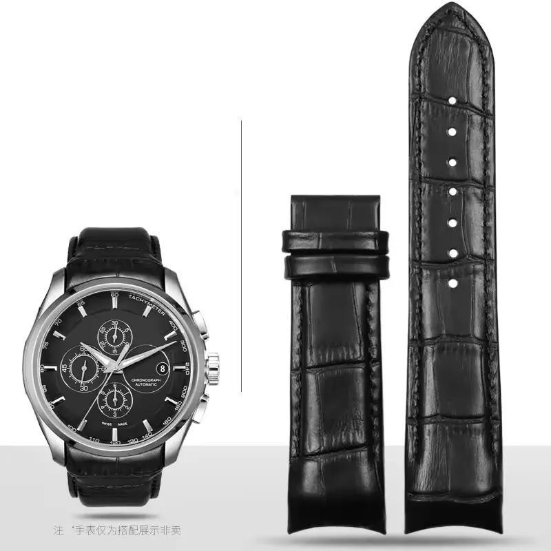 Изогнутый Кожаный Ремешок для Часов 22мм 23мм 24мм для Tissot Couturier T035 Ремешок для Часов Стальная Пряжка Браслет на Запястье