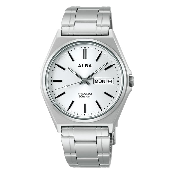 Часы Seiko Watch Alba, кварцевые, титановые, водонепроницаемые, для повседневной жизни, аналоговые, SEIKO ALBA, мужские (10 АТМ) (титан (AEFJ412))