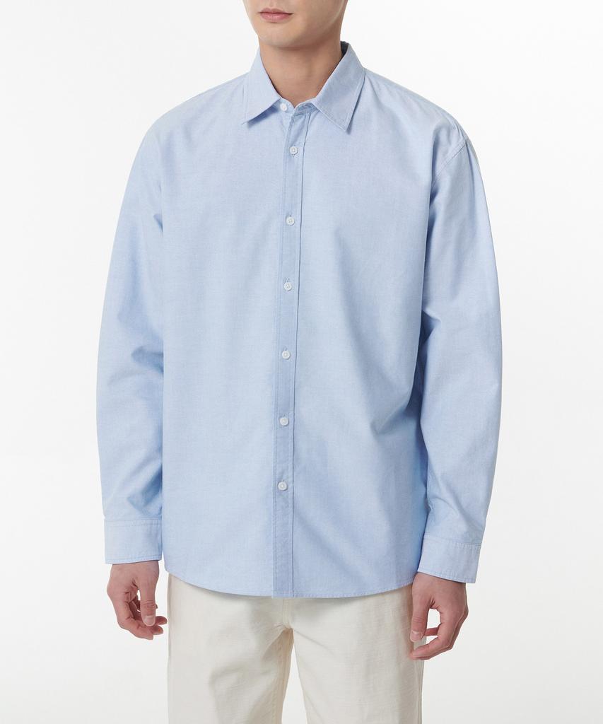 MUSINSA STANDARD Relaxed Fit Oxford Shirt_Non-Pocket [Blue]