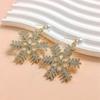 Christmas Series Niche Design Snowflake Rhinestone Hairball Earrings, Women's Ear Jewelry, Earrings