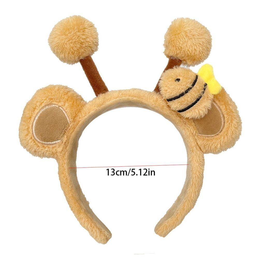 Headwear Cartoon Hair Hoop Wash Face Headband Cute Plush Hairband Kawaii Bee Plush Headband Adult