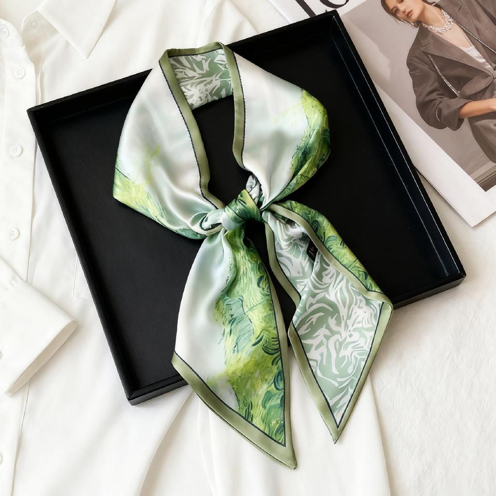 Spring and Autumn Thin and narrow long silk scarves Women's Korean version Summer decoration with shirts, suits, scarves, headbands, streamers, tied b