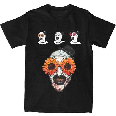 Crazy Art Клоун Ужасающий 2 Солнцезащитные очки Подсолнух Футболка для Мужчин Женщин Футболки Новое Поступление Одежда