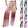 Брюки для женщин. Летние струящиеся брюки с высокой талией и широкими штанинами с принтом. Повседневные брюки.
