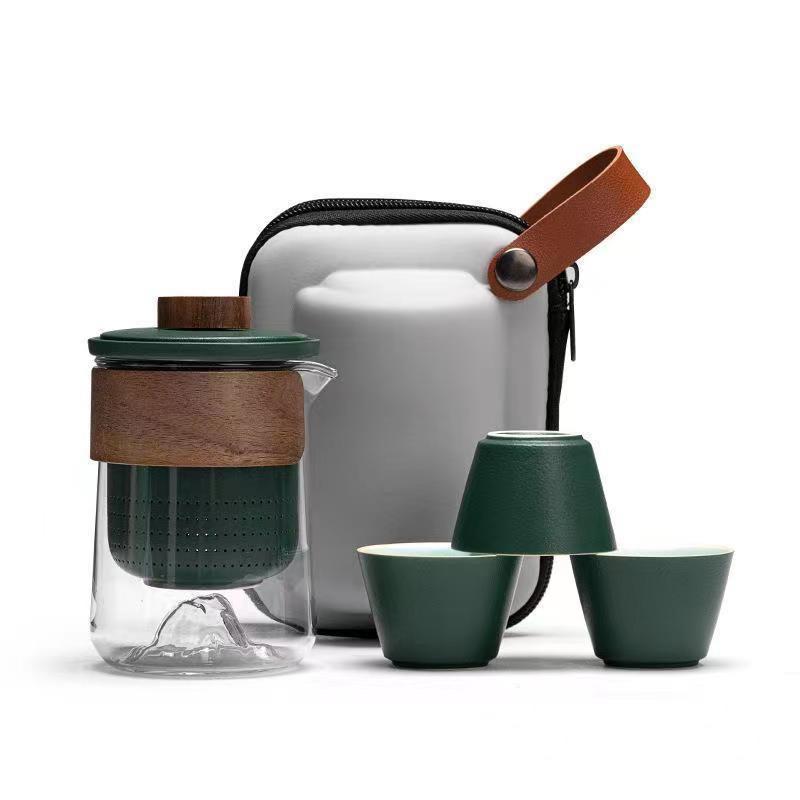 Type Kuaike Cup Brewing Teapot Outdoor Set Carry-on Bag Special Personal Kung Fu Teacup Glass Travel Tea Set Portable