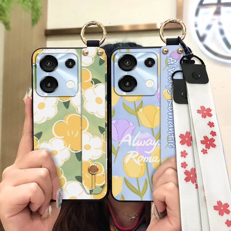 Flower Shockproof Phone Case For UMIDIGI G9 5G/Note9 5G Ring Silicone Fashion Design Dirt-resistant Anti-dust Kickstand