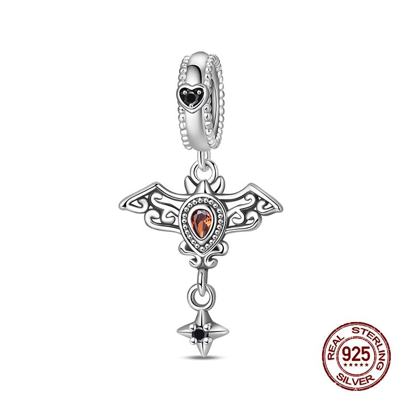 Halloween Charms Bead Copper Luminous Pumpkin Ghost Dangle Fit Bangle Bracelet Necklace Diy Jewelry