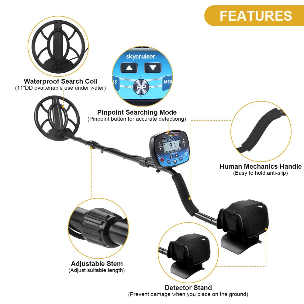 Новый металлоискатель MD910B, подземный профессиональный детектор глубины, детектор золота, детектор сокровищ, водонепроницаемый пинпойнтер