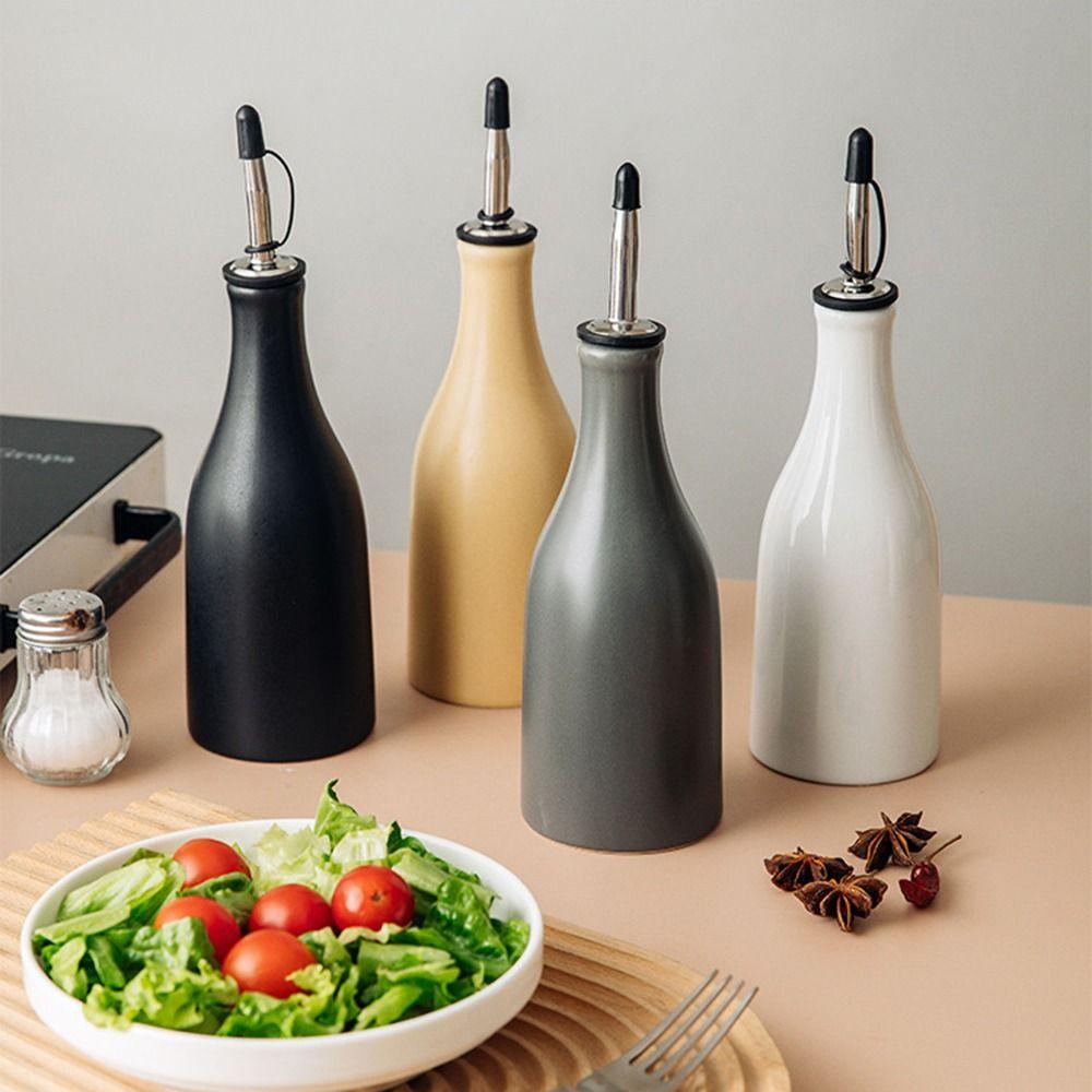 Reduce Oxidation Ceramic Olive Oil Dispenser Bottle Large Capacity Kitchen Sauce Pot Coffee Syrups