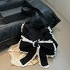 Женская тканевая сумка-тоут в корейском стиле с кружевным бантом, модный тренд Ins, расслабленная, большая вместимость, подмышечная сумка, ручные сумки