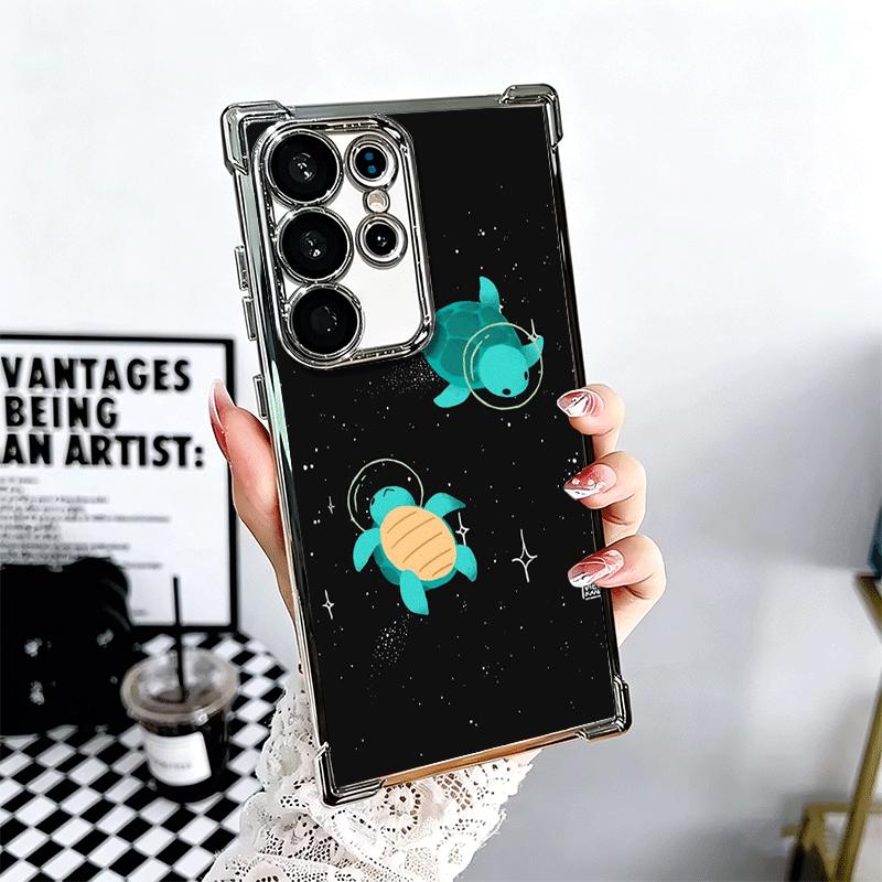 Мультяшная морская черепаха, чехол для телефона с покрытием для Samsung Galaxy S24 S25 FE S26 Edge S23 Ultra S22 S21 Plus S20, противоударный с подушкой безопасности