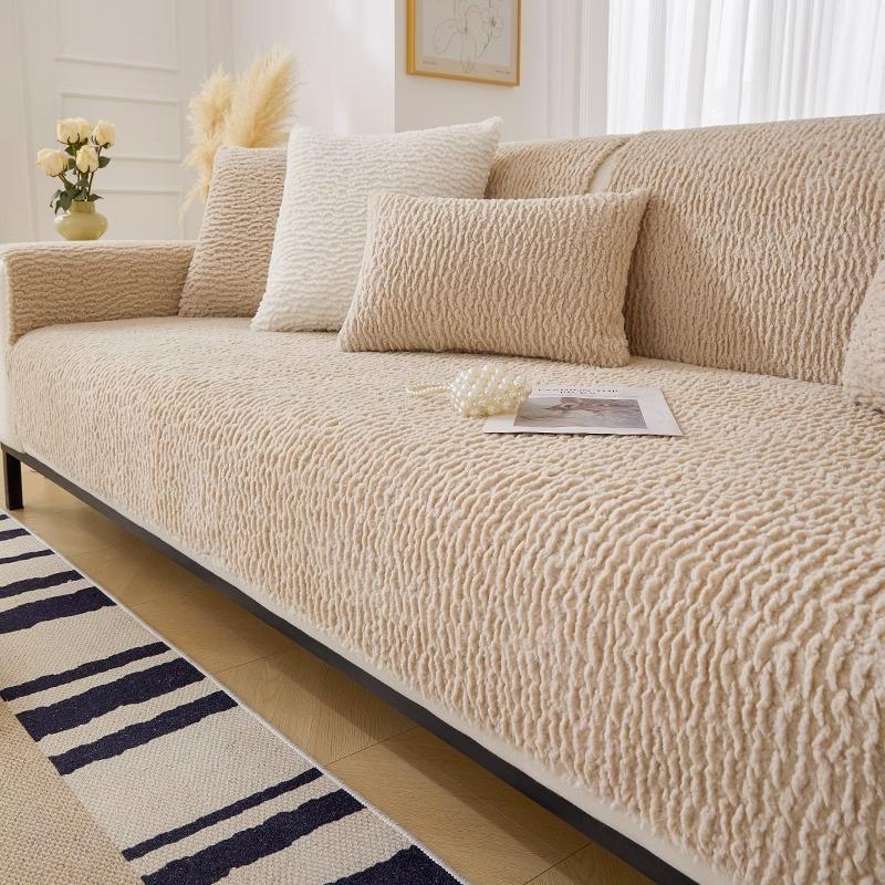 Подушка для дивана из овечьего пуха Универсальная система исцеления Кожаный чехол для дивана Нескользящая подушка Задняя крышка Тканевое полотенце.