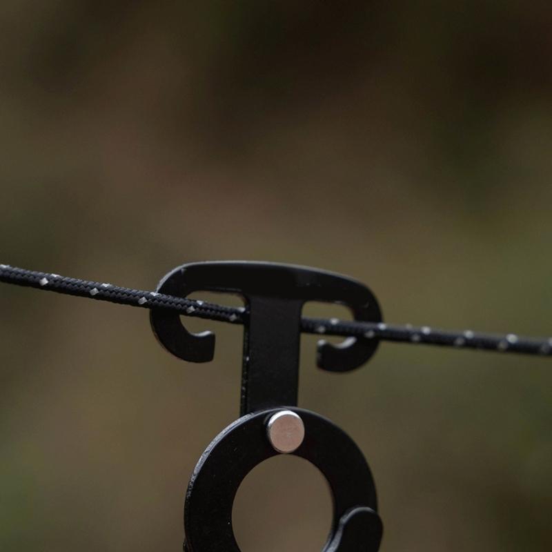 Paracord Adjuster Aluminum Construction Secure Cords Locking Device for Backpacking Survival Equipment