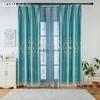 1PC Exotic Luxury Semi Blackout Blue Embroidered Blackout Curtains for Living Room Bedroom Home Decor LOZUJOJU