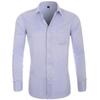 Мужская классическая однотонная рубашка с длинным рукавом большого размера