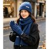 3Pcs Set Winter Hat Scarf Touchscreen Gloves Unisex Knitted Warm Beanie Neck Warmer Gloves Set For Autumn Winter Outdoor Daily Wear
