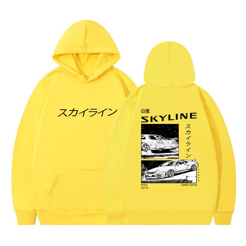 Autumn and Winter New Anime Drift AE86 Initial D Printing Fashion Casual Hooded Men's and Women's Sweatshirt