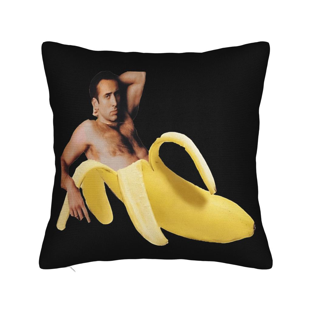 Pillow Case Funny N-Nicolas C-Cage Banana Soft  Pillow Cover For Living Room Chair Cute Funny Pillowcases