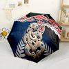 Abstract Art Composition Compact Travel Automatic Umbrella Folding Umbrella with 8 Ribs Foldable Design Travel Essential Elegant Umbrella