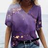 2024 Женская футболка с V-образным вырезом 3D Красочные Модные Y2K Street Женские свободные спортивные футболки большого размера Женские футболки Топы