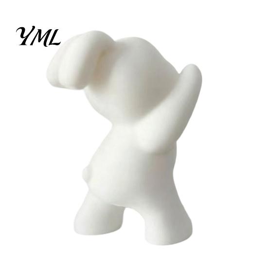 Decorative Office Organization 2PCS Bunny Bookends, 3D Printed Rabbit Matte Black And Minimalist Desk Organizers White Book Stoppers, for Home Library